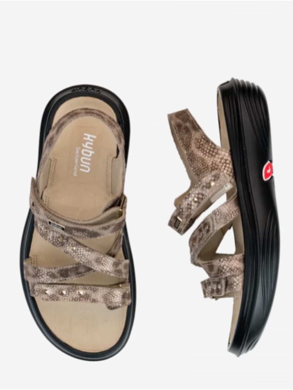 NWOT Kybun Switzerland Genf bronze Leopard print sandals size 11.5 $449